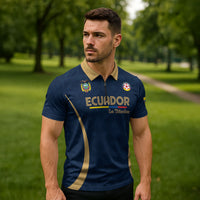Custom Ecuador 2026 World Football Zipper Polo Shirt La Tri Go Champion