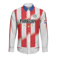 Custom Paraguay 2026 World Football Long Sleeve Button Shirt La Albirroja Go Champion