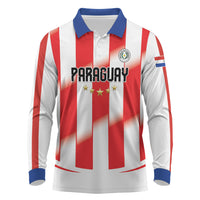Custom Paraguay 2026 World Football Long Sleeve Polo Shirt La Albirroja Go Champion