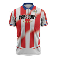 Custom Paraguay 2026 World Football Zipper Polo Shirt La Albirroja Go Champion