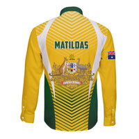 Australia Soccer Long Sleeve Button Shirt Matildas Sporty Yellow Version - Wonder Print Shop