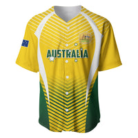 Personalised Australia Soccer Baseball Jersey Matildas Sporty Yellow Version - Wonder Print Shop