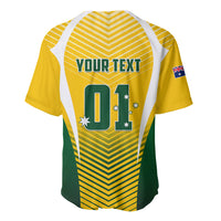 Personalised Australia Soccer Baseball Jersey Matildas Sporty Yellow Version - Wonder Print Shop