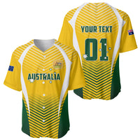 Personalised Australia Soccer Baseball Jersey Matildas Sporty Yellow Version - Wonder Print Shop
