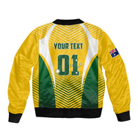 Personalised Australia Soccer Bomber Jacket Matildas Sporty Yellow Version - Wonder Print Shop