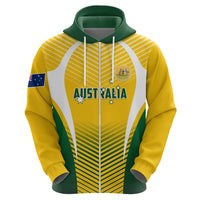 Personalised Australia Soccer Hoodie Matildas Sporty Yellow Version - Wonder Print Shop