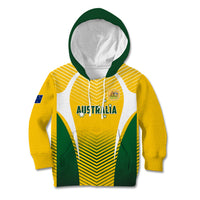 Personalised Australia Soccer Kid Hoodie Matildas Sporty Yellow Version - Wonder Print Shop