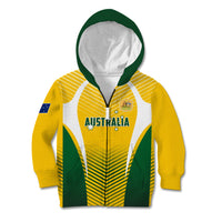 Personalised Australia Soccer Kid Hoodie Matildas Sporty Yellow Version - Wonder Print Shop