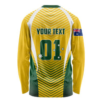 Personalised Australia Soccer Long Sleeve Shirt Matildas Sporty Yellow Version LT01