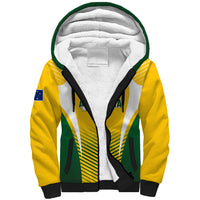 Personalised Australia Soccer Sherpa Hoodie Matildas Sporty Yellow Version - Wonder Print Shop