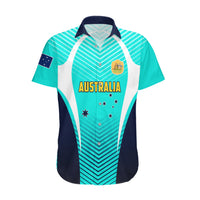 Australia Soccer Hawaiian Shirt Matildas Sporty Turquoise Version - Wonder Print Shop