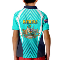 Australia Soccer Kid Polo Shirt Matildas Sporty Turquoise Version - Wonder Print Shop