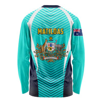 Australia Soccer Long Sleeve Shirt Matildas Sporty Turquoise Version LT01