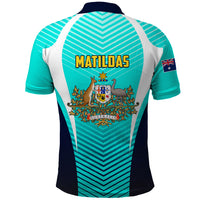 Australia Soccer Polo Shirt Matildas Sporty Turquoise Version - Wonder Print Shop