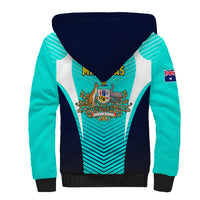 Australia Soccer Sherpa Hoodie Matildas Sporty Turquoise Version - Wonder Print Shop