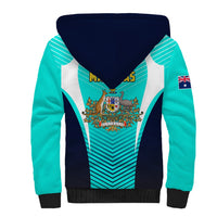 Australia Soccer Sherpa Hoodie Matildas Sporty Turquoise Version - Wonder Print Shop