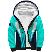 Personalised Australia Soccer Sherpa Hoodie Matildas Sporty Turquoise Version - Wonder Print Shop