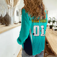 Personalised Australia Soccer Women Casual Shirt Matildas Sporty Turquoise Version - Wonder Print Shop