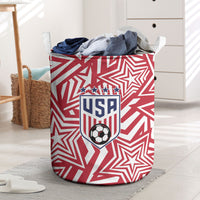 Soccer 2026 USA Laundry Basket Red Star Stylized