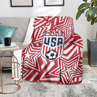 Soccer 2026 USA Blanket Red Star Stylized