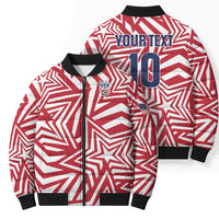 Custom Soccer 2026 USA Bomber Puffer Jacket Red Star Stylized