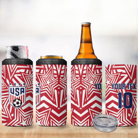 Custom Soccer 2026 USA 4 in 1 Can Cooler Tumbler Red Star Stylized