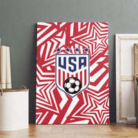 Soccer 2026 USA Canvas Wall Art Red Star Stylized