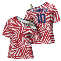 Custom Soccer 2026 USA Cross Shoulder Shirt Red Star Stylized