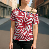 Custom Soccer 2026 USA Cross Shoulder Shirt Red Star Stylized