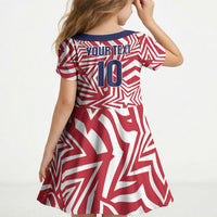 Custom Soccer 2026 USA Kid Short Sleeve Dress Red Star Stylized