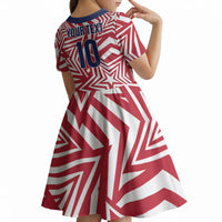 Custom Soccer 2026 USA Kid Short Sleeve Dress Red Star Stylized