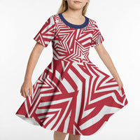Custom Soccer 2026 USA Kid Short Sleeve Dress Red Star Stylized