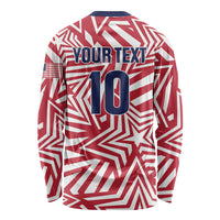 Custom Soccer 2026 USA Long Sleeve Shirt Red Star Stylized