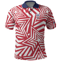 Custom Soccer 2026 USA Polo Shirt Red Star Stylized