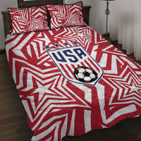 Soccer 2026 USA Quilt Bed Set Red Star Stylized