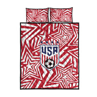 Soccer 2026 USA Quilt Bed Set Red Star Stylized