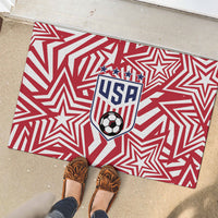 Soccer 2026 USA Rubber Doormat Red Star Stylized