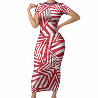 Custom Soccer 2026 USA Short Sleeve Bodycon Dress Red Star Stylized