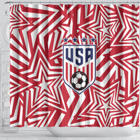 Soccer 2026 USA Shower Curtain Red Star Stylized