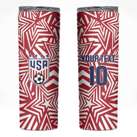 Custom Soccer 2026 USA Skinny Tumbler Red Star Stylized
