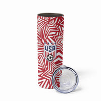 Custom Soccer 2026 USA Skinny Tumbler Red Star Stylized