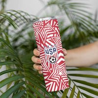 Custom Soccer 2026 USA Skinny Tumbler Red Star Stylized