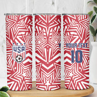 Custom Soccer 2026 USA Skinny Tumbler Red Star Stylized