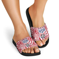 Soccer 2026 USA Slide Sandals Red Star Stylized
