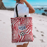 Soccer 2026 USA Tote Bag Red Star Stylized