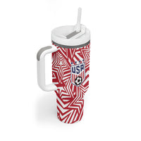 Custom Soccer 2026 USA Tumbler With Handle Red Star Stylized