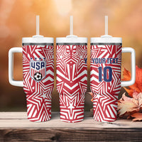 Custom Soccer 2026 USA Tumbler With Handle Red Star Stylized