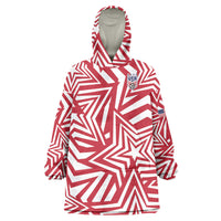 Custom Soccer 2026 USA Wearable Blanket Hoodie Red Star Stylized