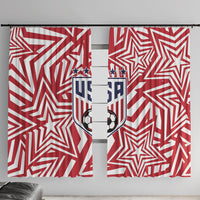 Soccer 2026 USA Window Curtain Red Star Stylized