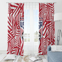 Soccer 2026 USA Window Curtain Red Star Stylized
